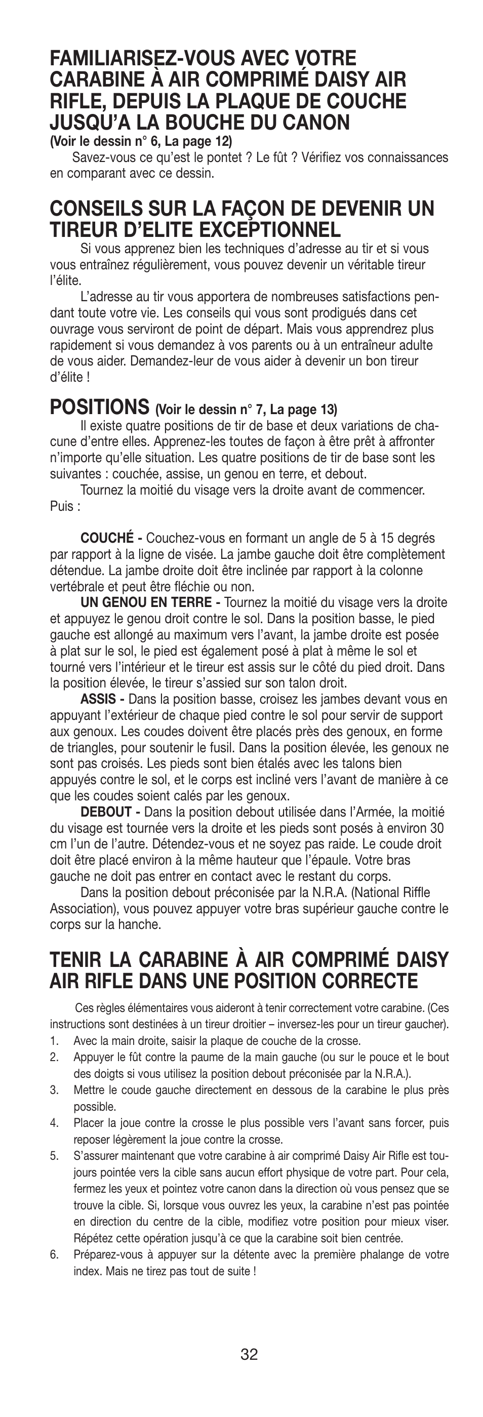 Positions | Daisy 105 Buck User Manual | Page 33 / 36