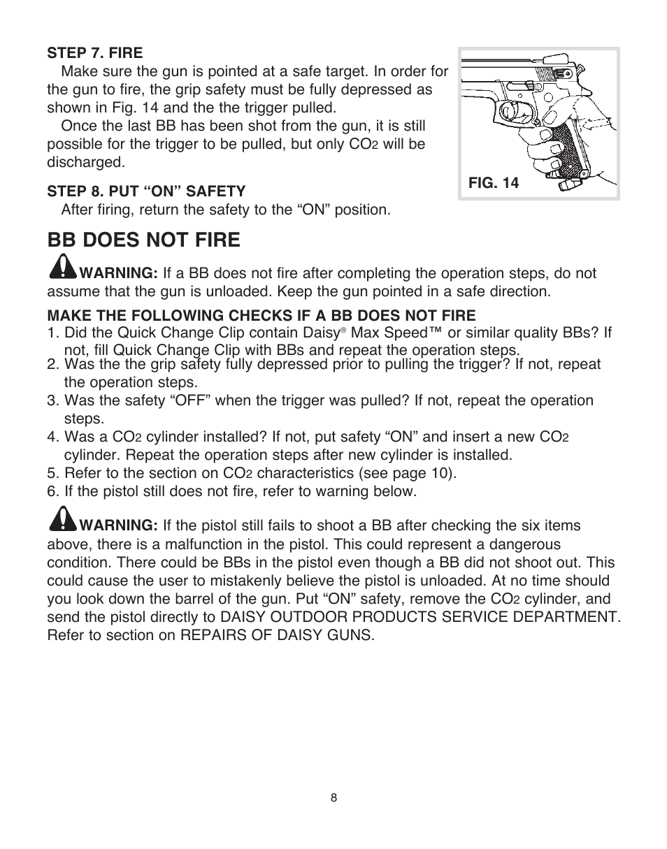 Bb does not fire | Daisy PowerLine 693 User Manual | Page 8 / 13