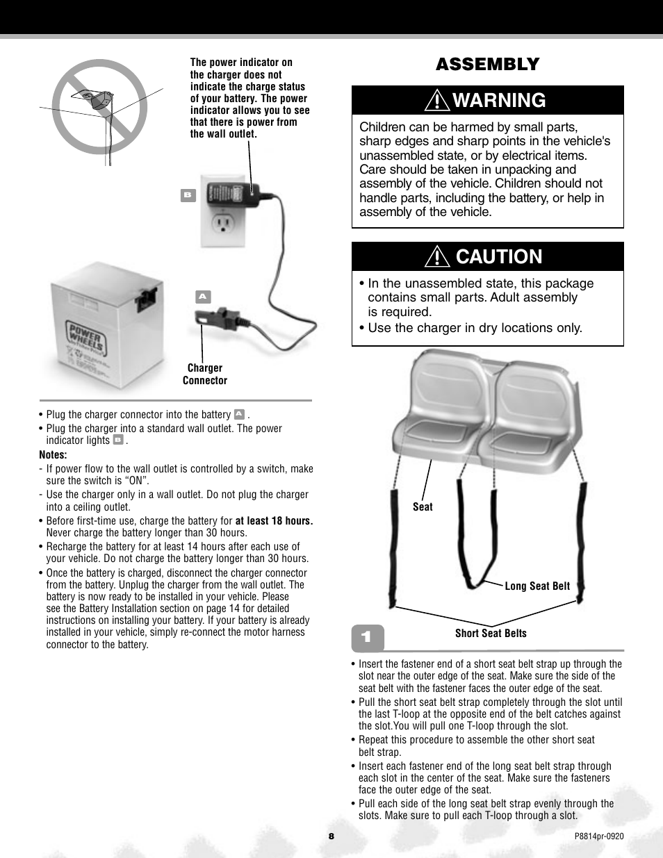 Warning caution, Assembly | Arctic Cat MONSTER TRACTION P8814 User Manual | Page 8 / 25