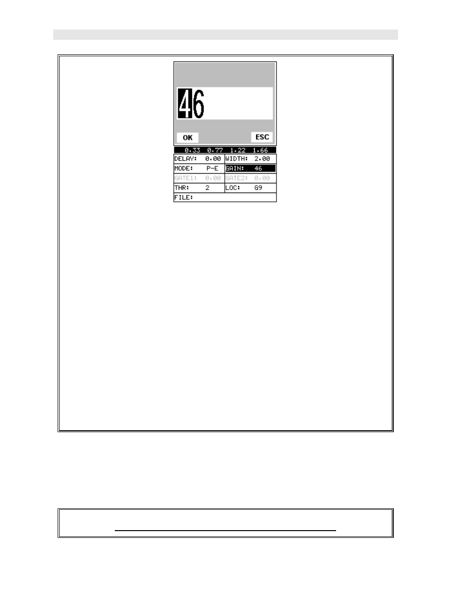 Adjusting the gain using the tabbed menus | Dakota Ultrasonics MVX User Manual | Page 62 / 120