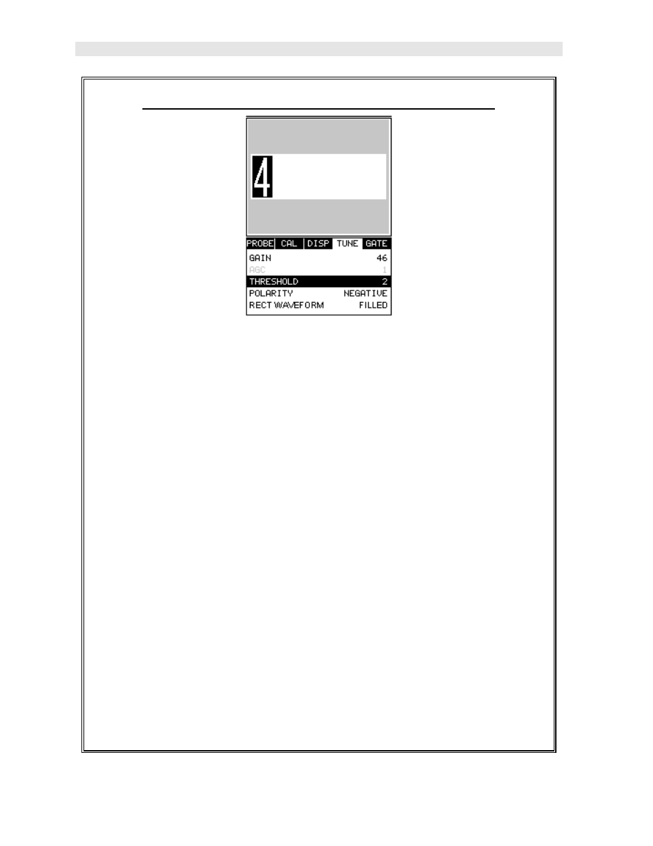 Adjusting the threshold using the tabbed menus | Dakota Ultrasonics MVX User Manual | Page 66 / 120