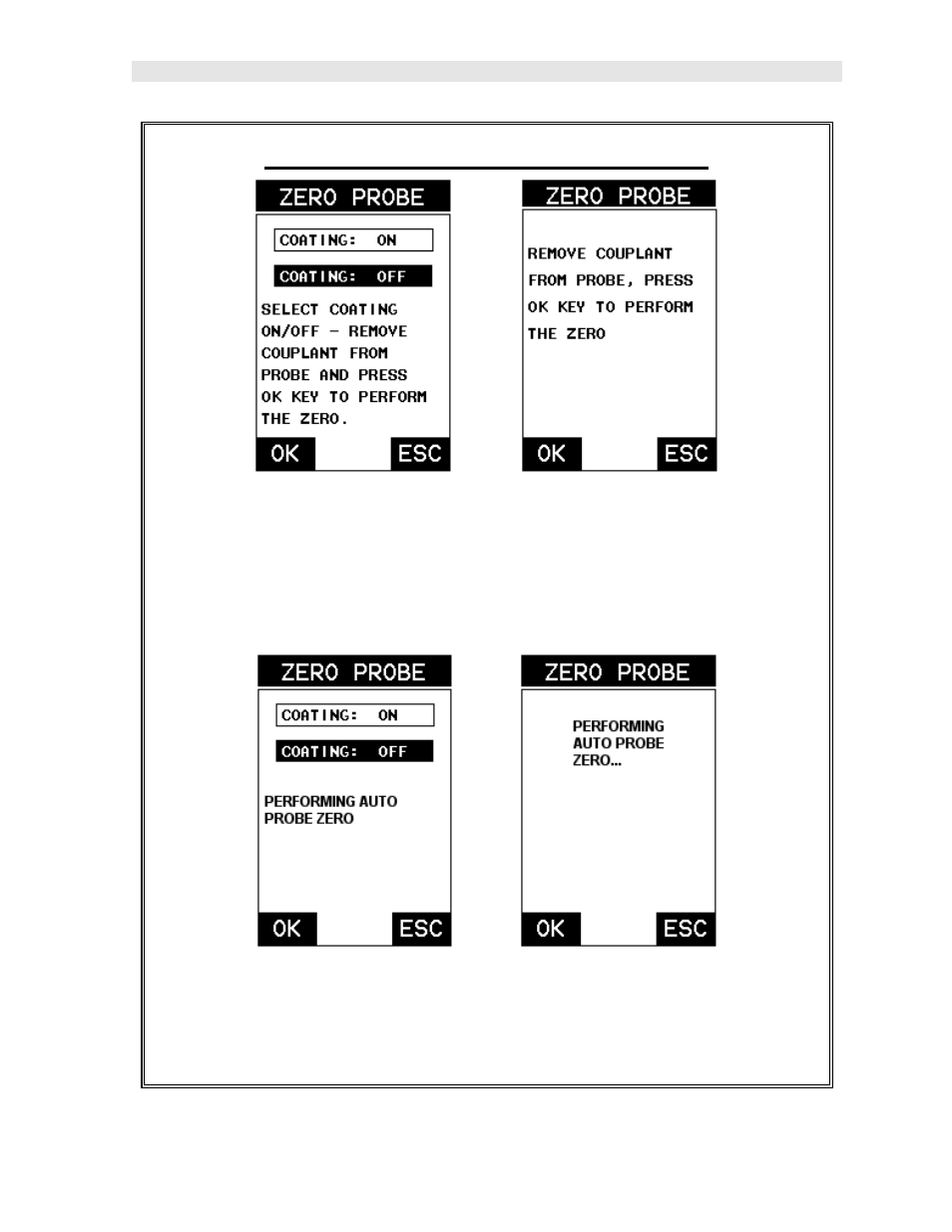 Performing an auto probe zero (off block) | Dakota Ultrasonics CMX DL plus User Manual | Page 13 / 178