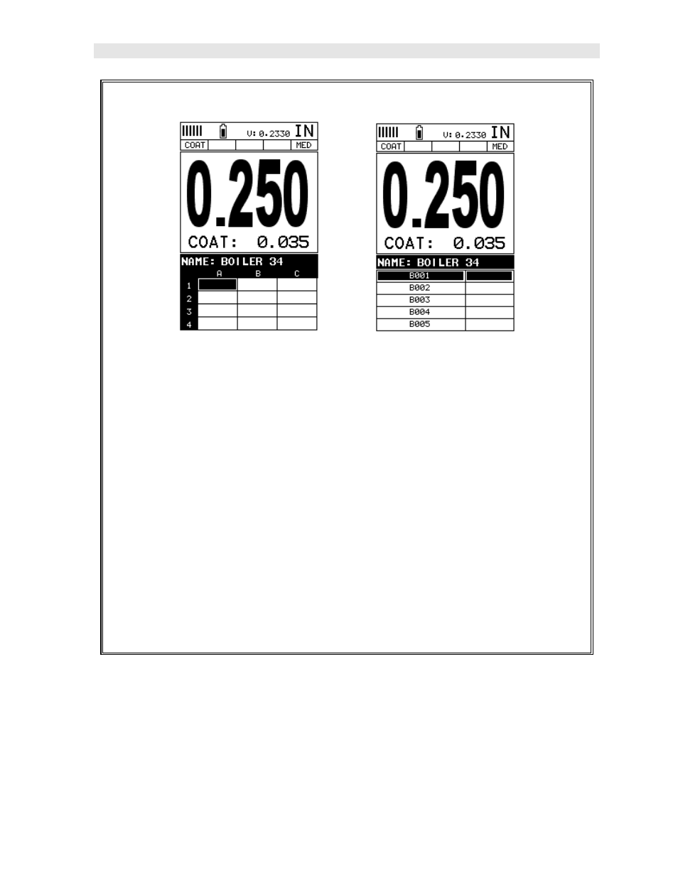 4 viewing stored readings | Dakota Ultrasonics CMX DL plus User Manual | Page 149 / 178