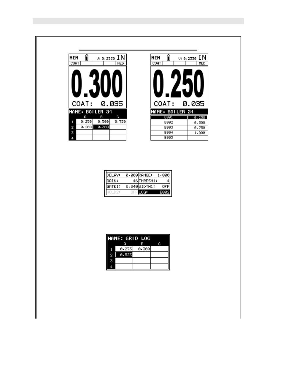 Viewing stored readings & a/b scans | Dakota Ultrasonics CMX DL plus User Manual | Page 150 / 178