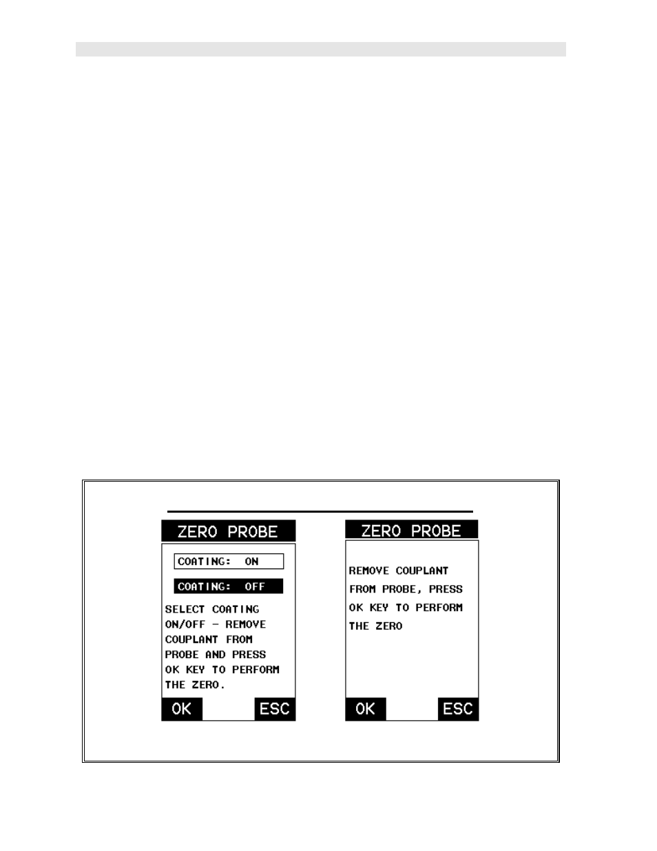 2 probe zero, Performing an auto probe zero (off block) | Dakota Ultrasonics CMX DL plus User Manual | Page 52 / 178
