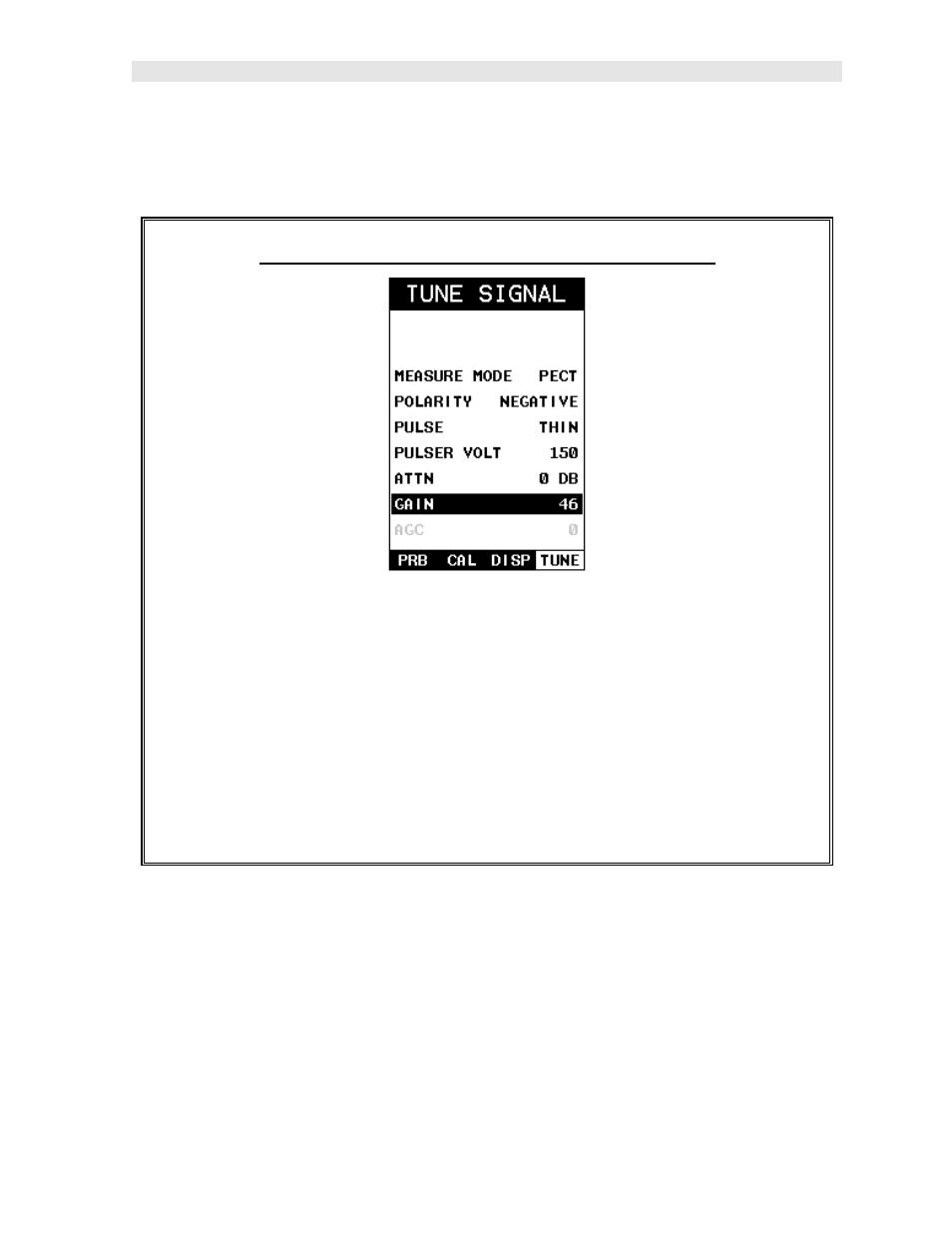 Adjusting the gain using the tabbed menus | Dakota Ultrasonics CMX DL plus User Manual | Page 81 / 178