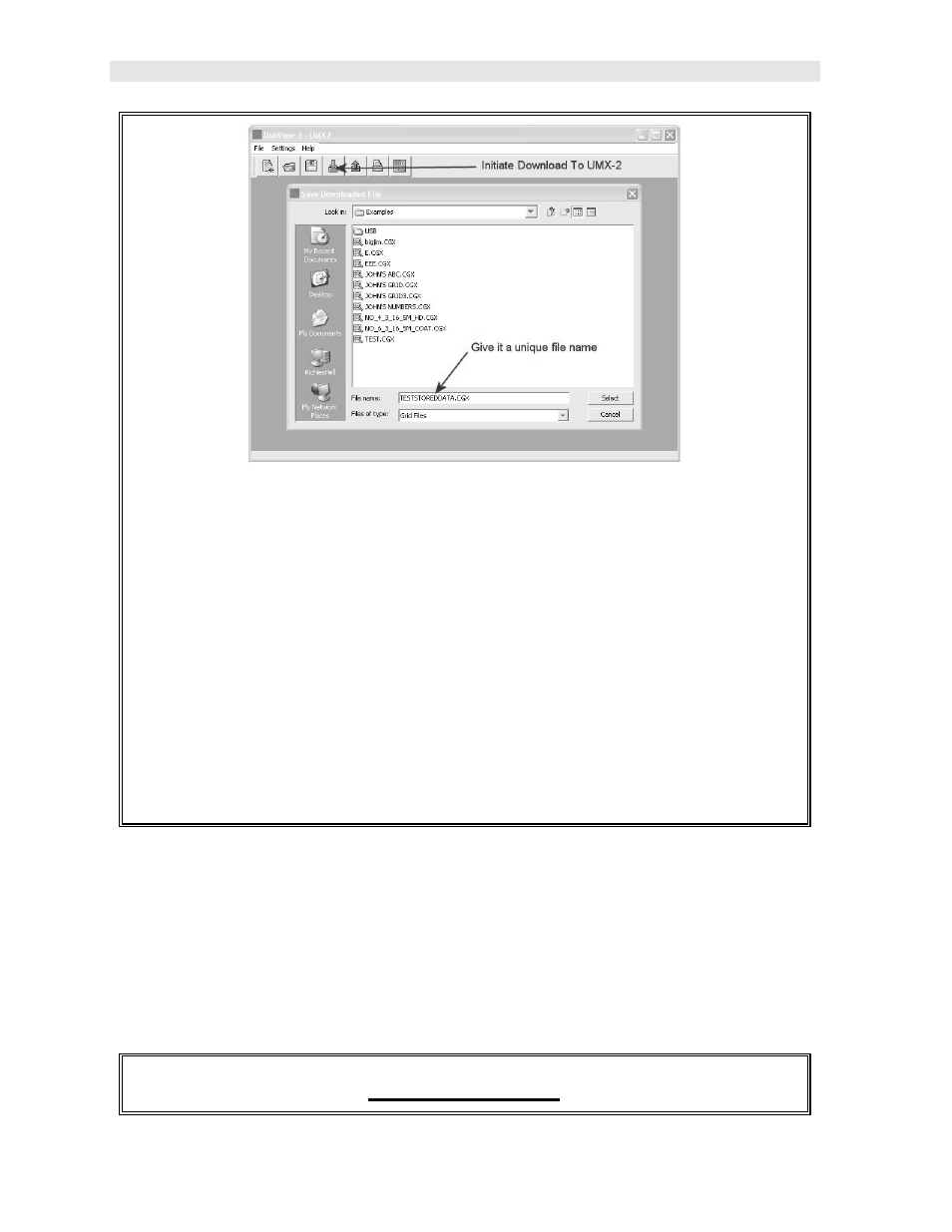 10 viewing stored readings, Viewing a log file | Dakota Ultrasonics UMX-2 User Manual | Page 60 / 75