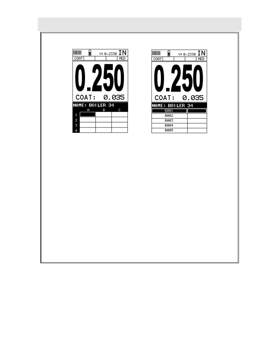 4 viewing stored readings | Dakota Ultrasonics CMX DL User Manual | Page 105 / 133