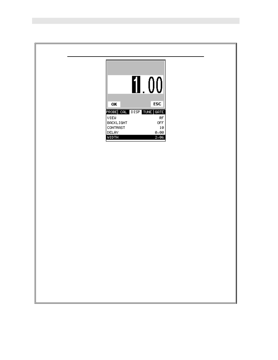 Adjusting the width using the tabbed menus | Dakota Ultrasonics PVX User Manual | Page 56 / 115