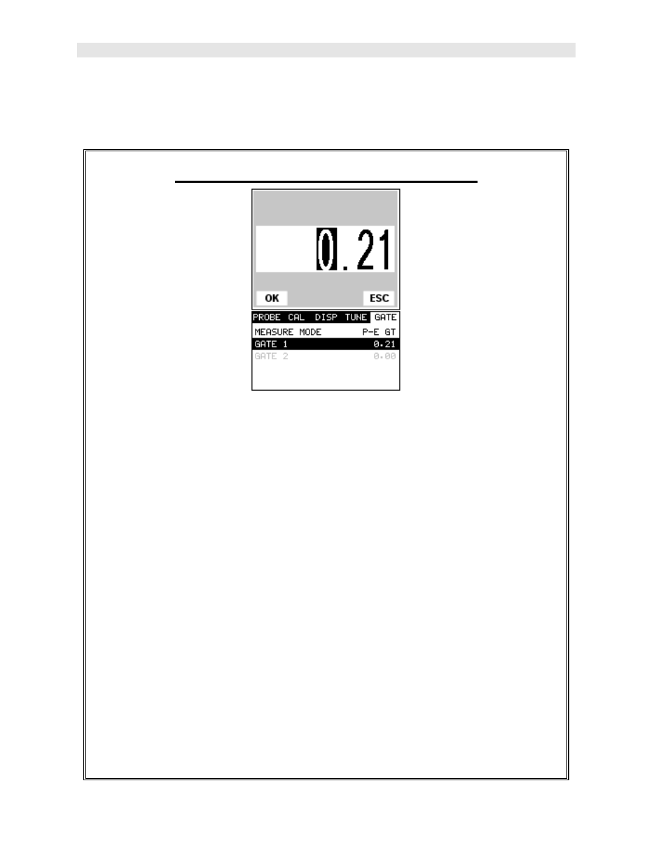 Adjusting gate1 using the tabbed menus | Dakota Ultrasonics PVX User Manual | Page 68 / 115