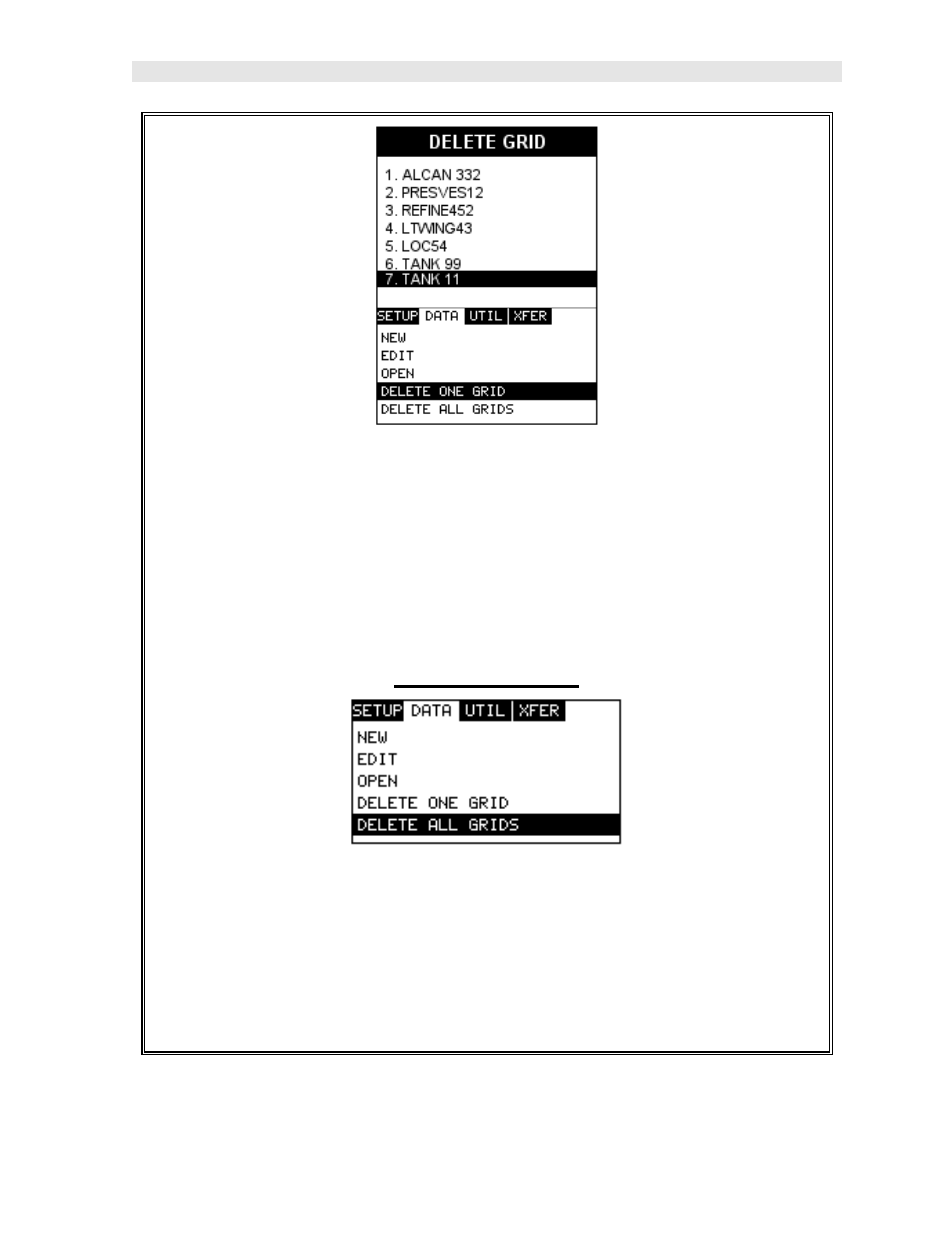 Deleting all grids | Dakota Ultrasonics PVX User Manual | Page 97 / 115