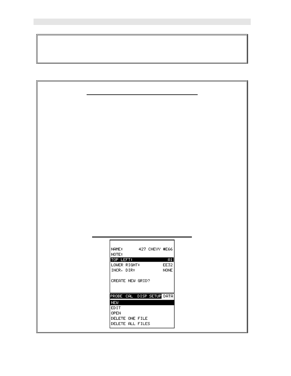 Setting the coordinates of the grid, Setting the top left coordinate | Dakota Ultrasonics PR-8V User Manual | Page 68 / 95