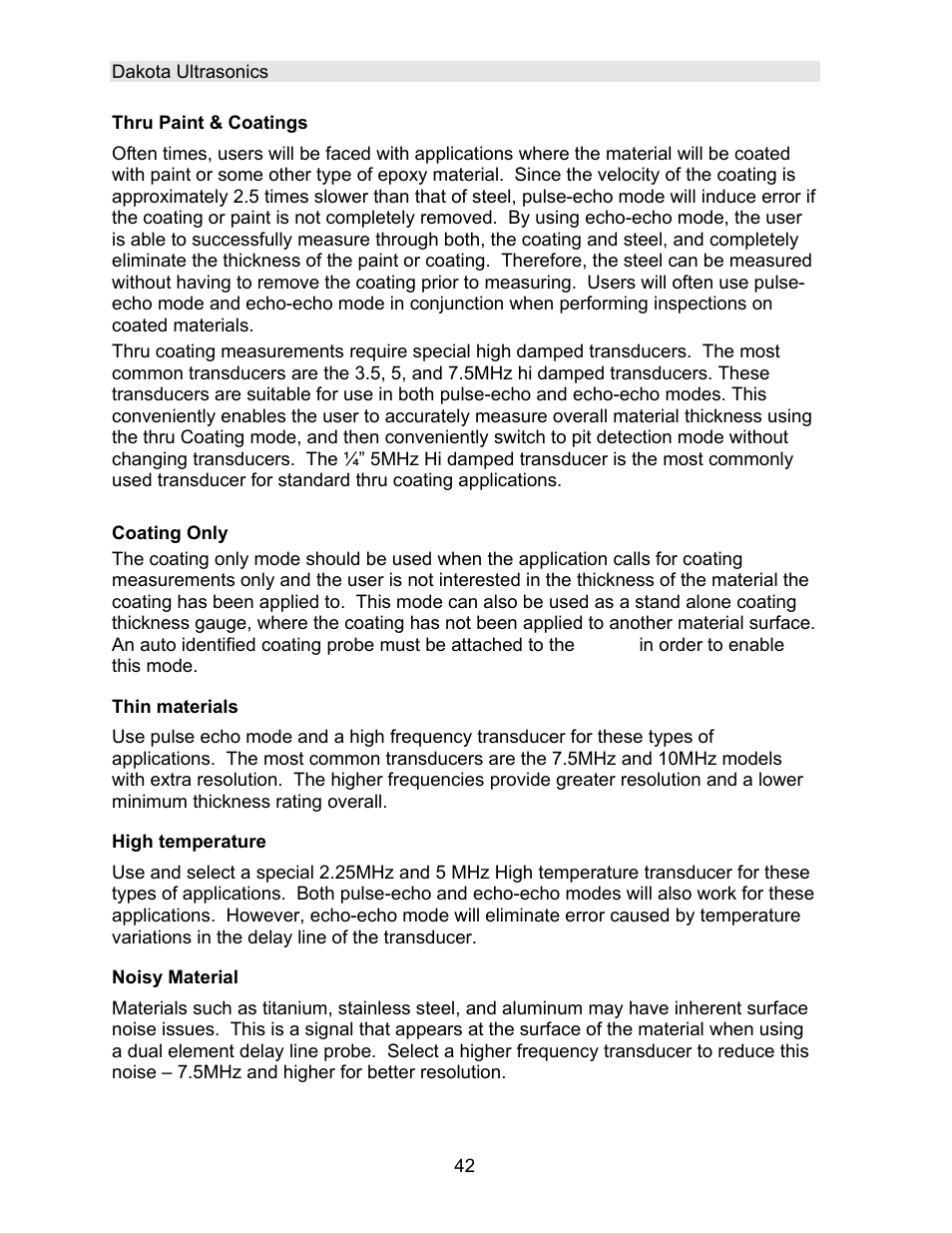 Dakota Ultrasonics DFX-7 plus MANUAL2 User Manual | Page 46 / 174