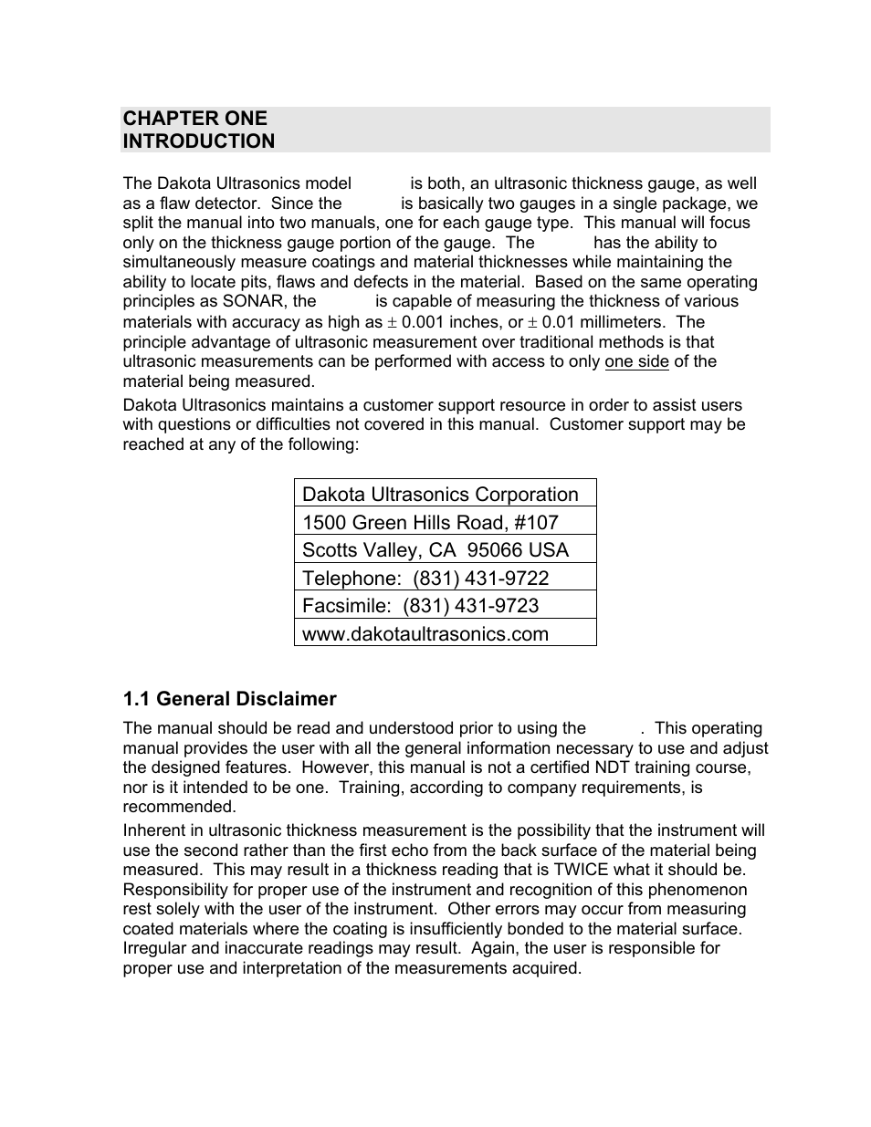 Dakota Ultrasonics DFX-8 plus MANUAL2 User Manual | Page 5 / 183