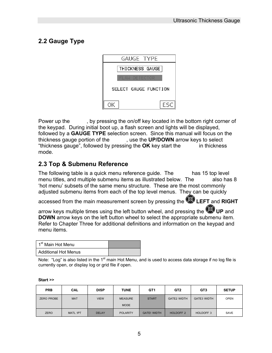 2 gauge type, 3 top & submenu reference | Dakota Ultrasonics DFX-8 plus MANUAL2 User Manual | Page 9 / 183