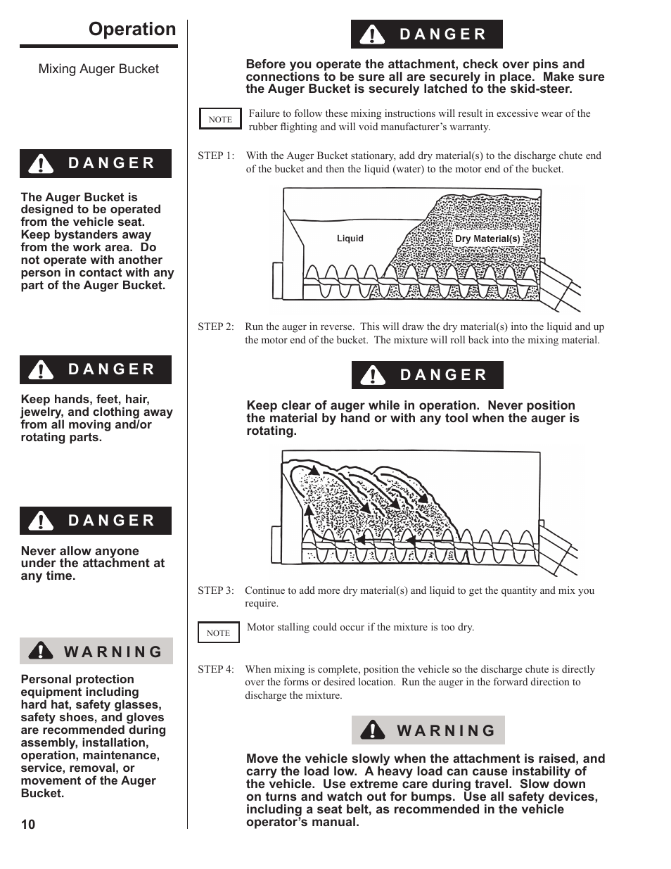 Operation | Danuser 2312 AugerBucket User Manual | Page 10 / 20