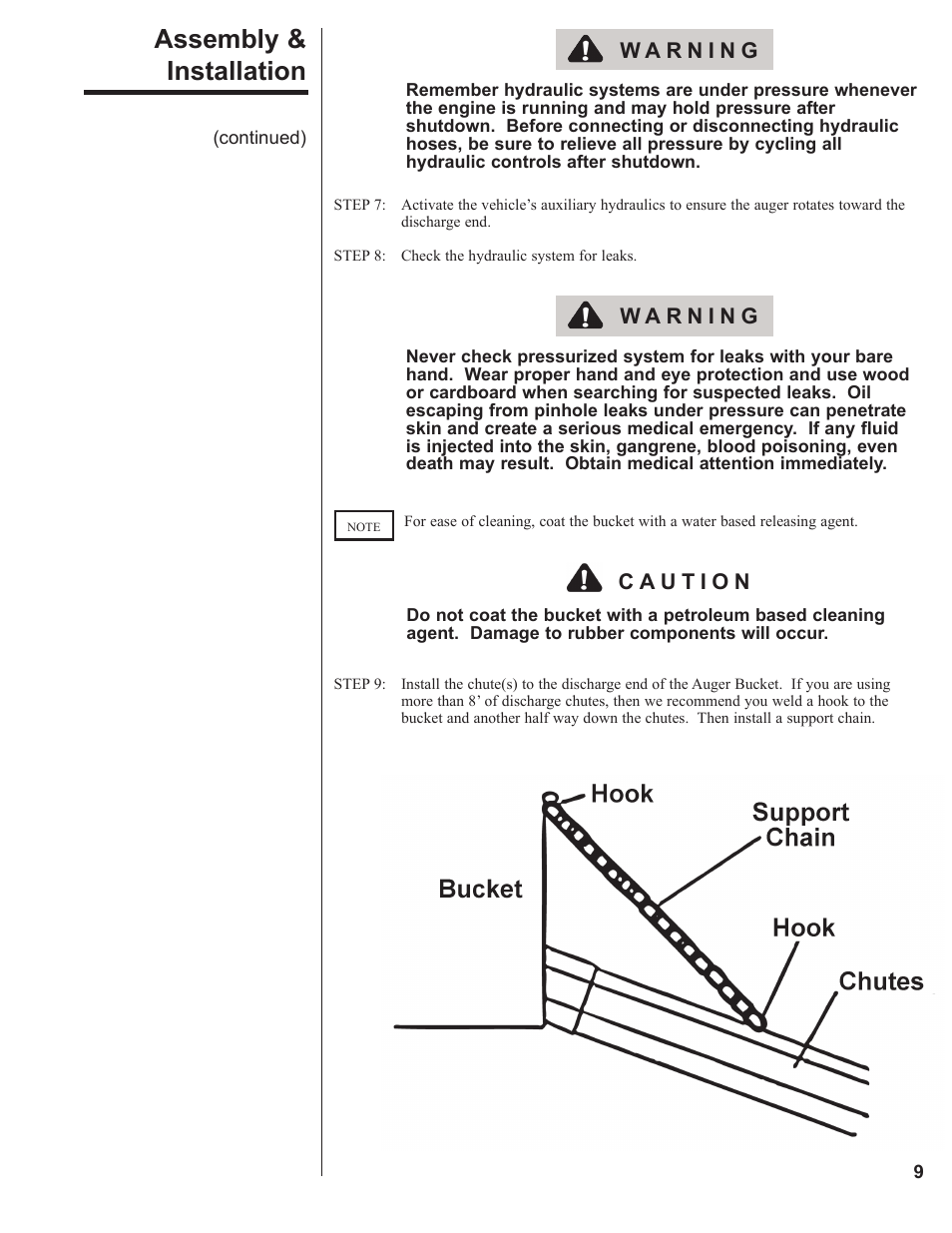 Assembly & installation | Danuser 2312 AugerBucket User Manual | Page 9 / 20