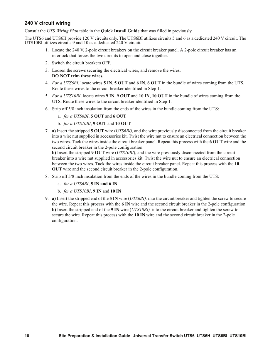 APC UTS6BI User Manual | Page 11 / 30