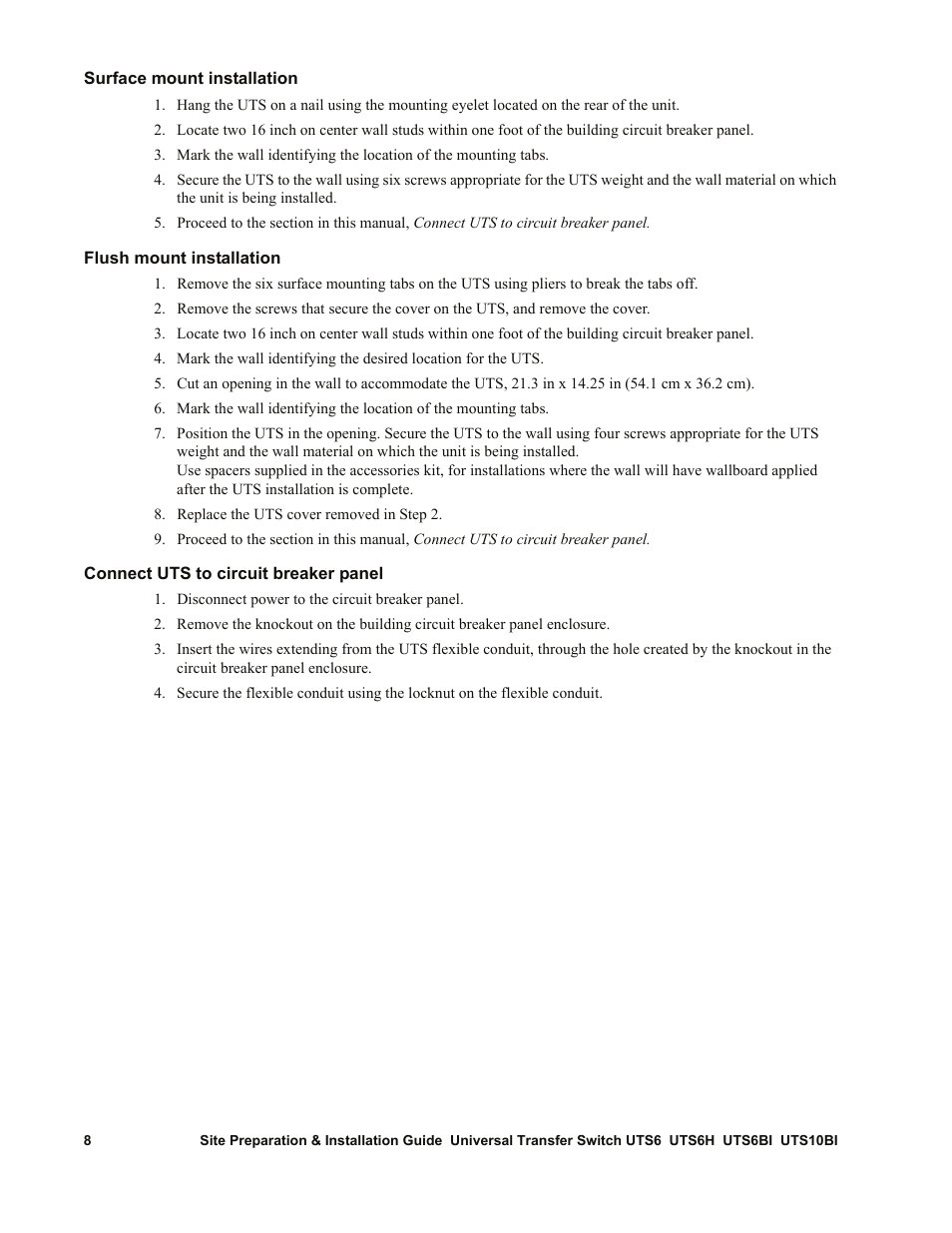 APC UTS6BI User Manual | Page 9 / 30