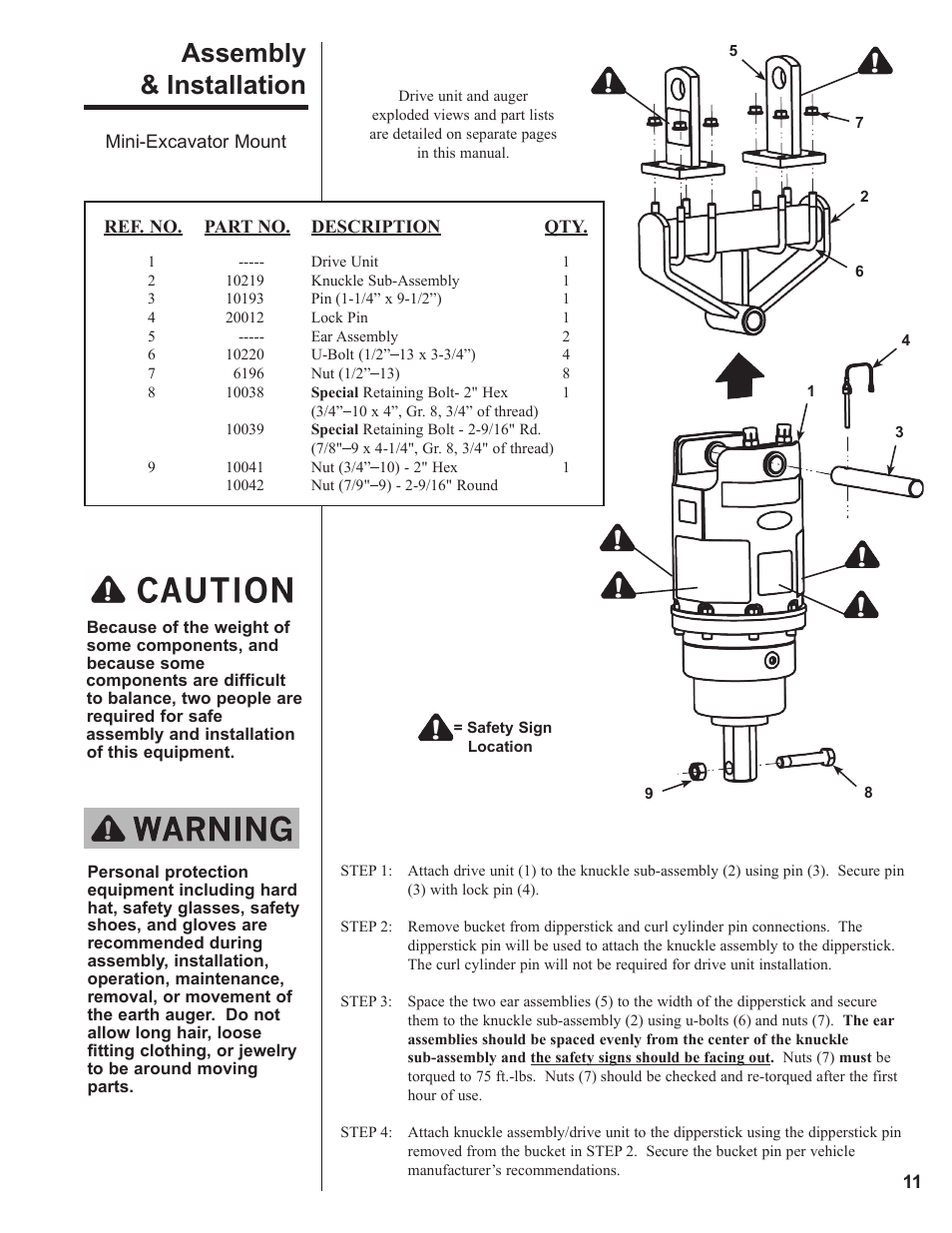 Assembly & installation | Danuser EP15 Round User Manual | Page 11 / 26