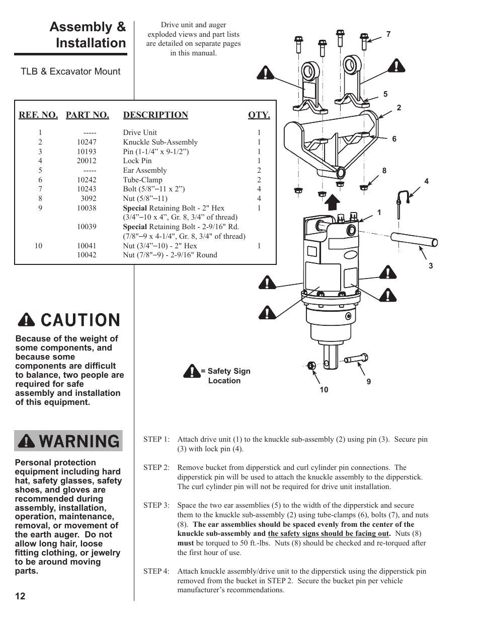 Assembly & installation | Danuser EP15 Round User Manual | Page 12 / 26