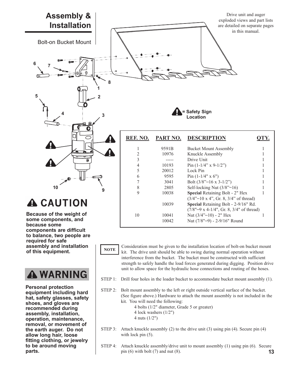 Assembly & installation | Danuser EP15 Round User Manual | Page 13 / 26