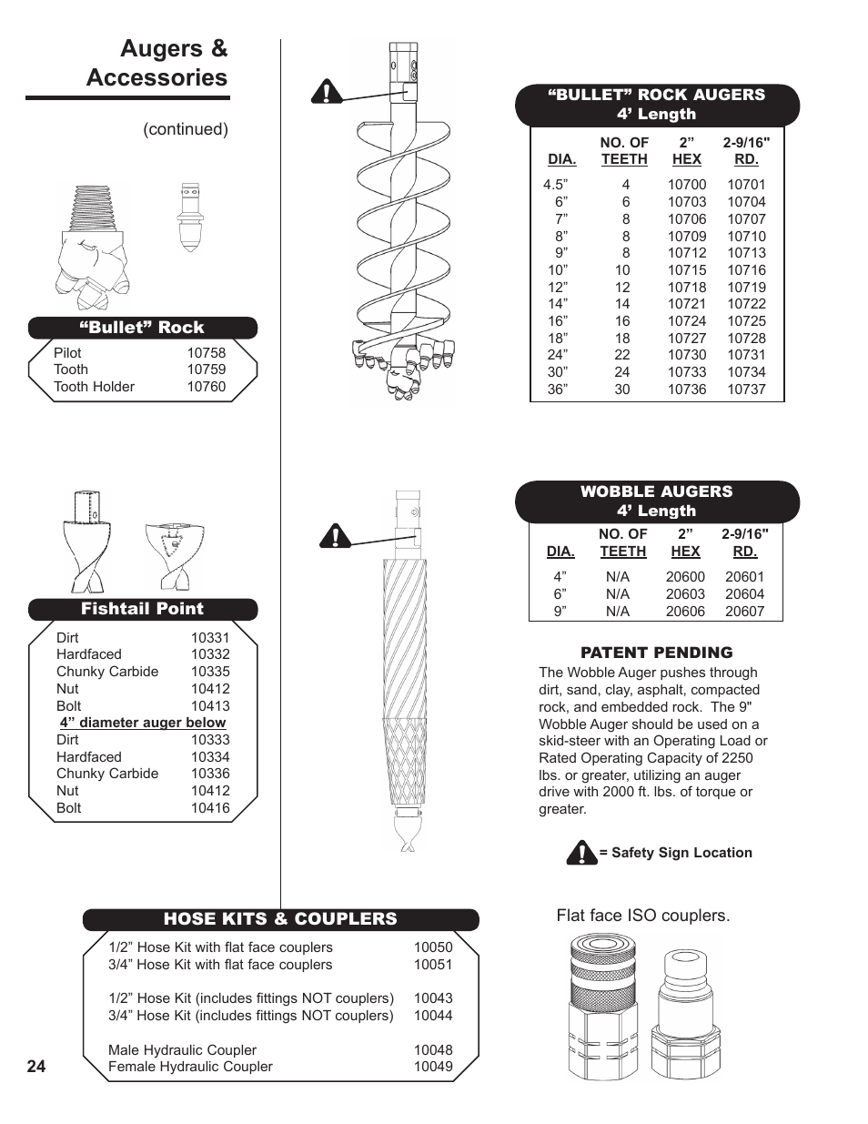 Augers & accessories | Danuser EP15 Round User Manual | Page 24 / 26