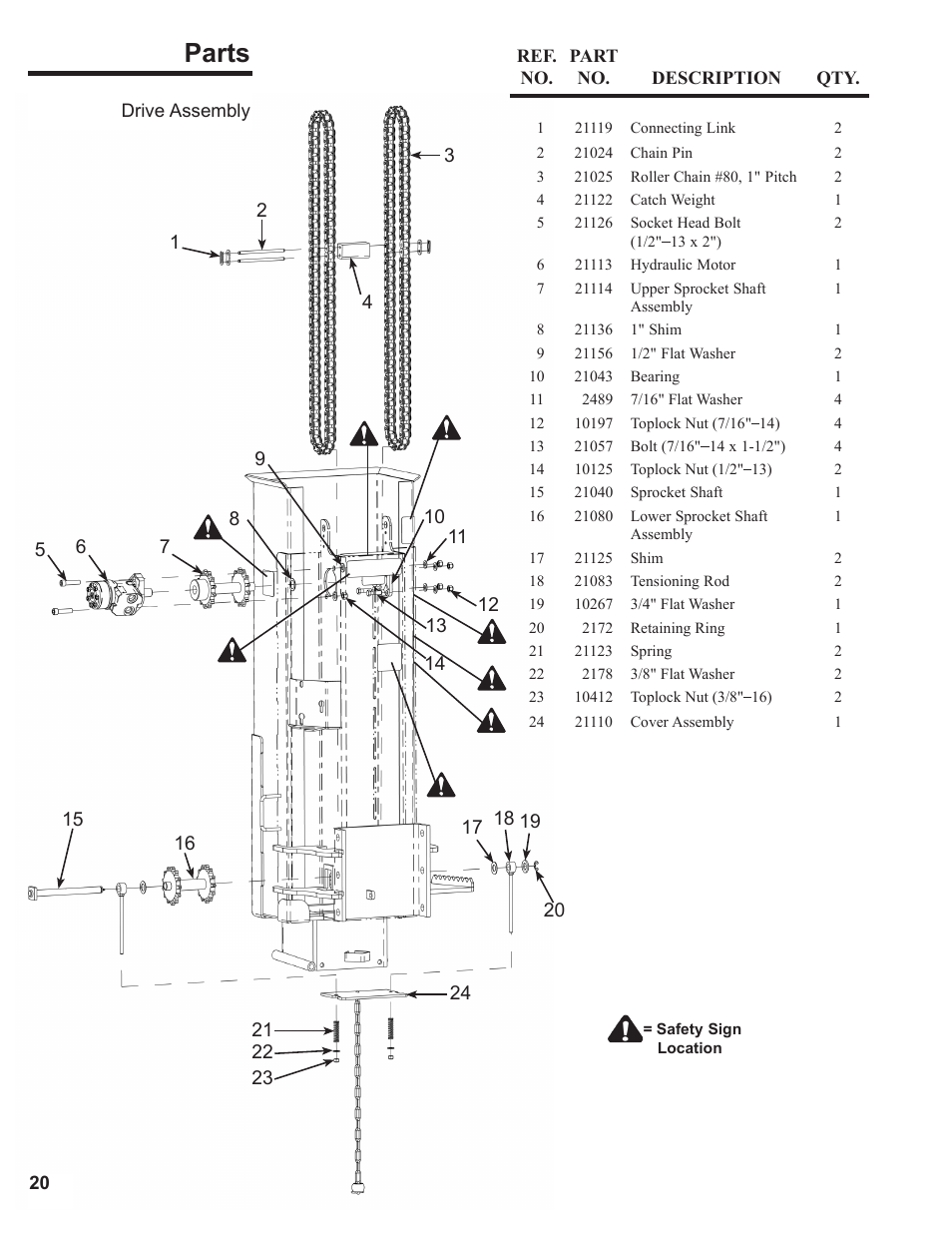 Parts | Danuser LM40 Hammer User Manual | Page 20 / 30