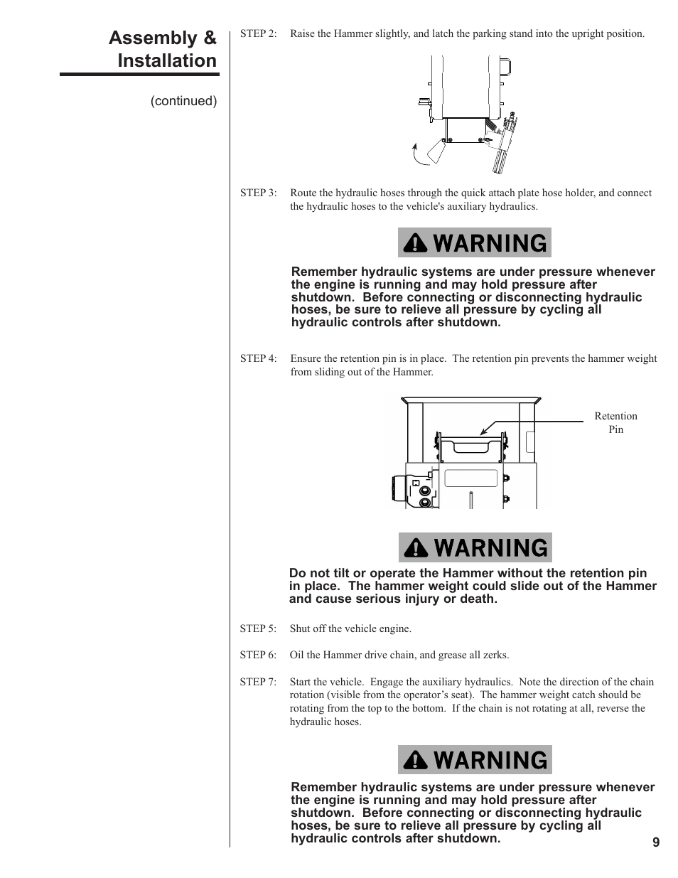 Assembly & installation | Danuser LM40 Hammer User Manual | Page 9 / 30