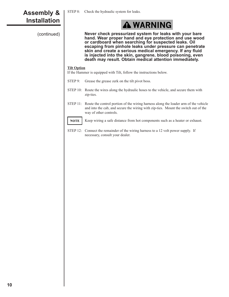 Assembly & installation | Danuser SM40 Hammer User Manual | Page 10 / 30