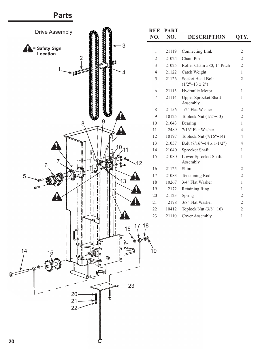 Parts | Danuser SM40 Hammer User Manual | Page 20 / 30