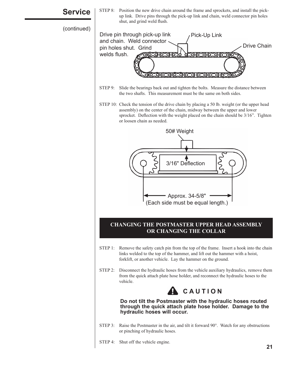 Service | Danuser 9000 Postmaster/SlabBlaster User Manual | Page 21 / 34