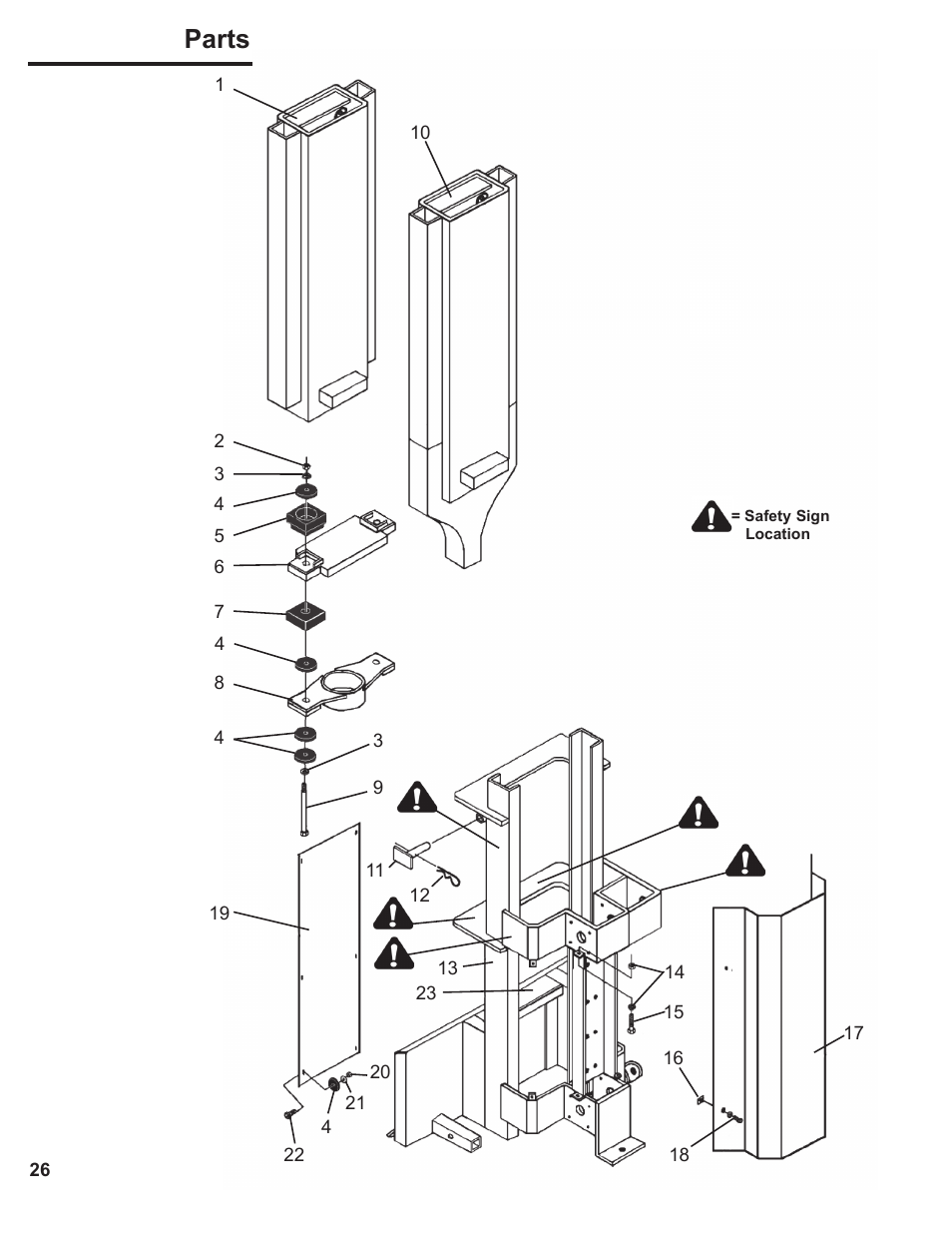 Parts | Danuser 9000 Postmaster/SlabBlaster User Manual | Page 26 / 34