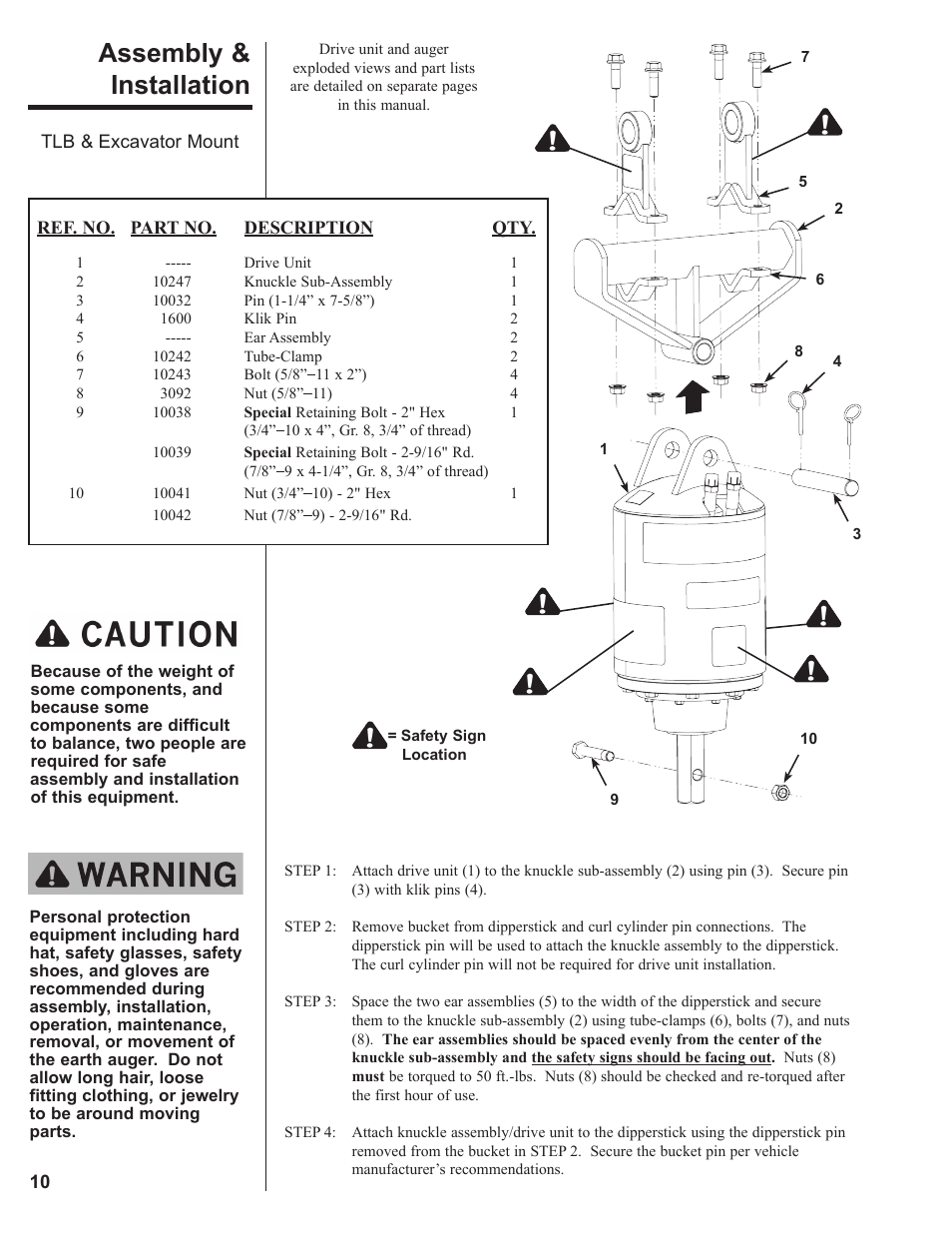 Assembly & installation | Danuser 2035 Round User Manual | Page 10 / 22