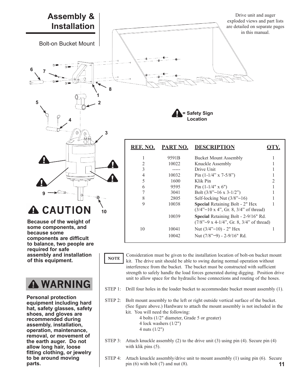 Assembly & installation | Danuser 2035 Round User Manual | Page 11 / 22