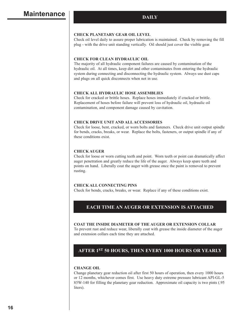 Maintenance | Danuser 2035 Round User Manual | Page 16 / 22