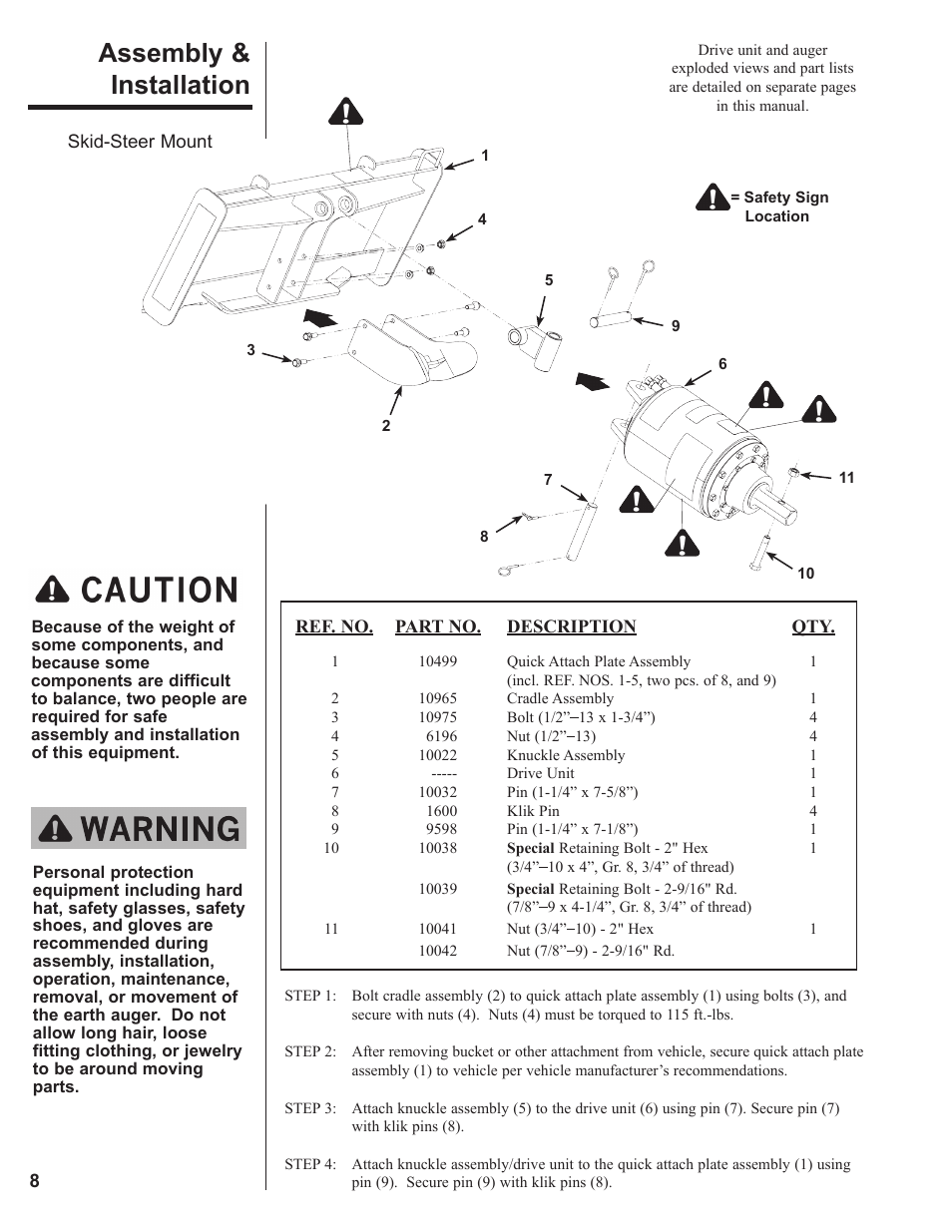 Assembly & installation | Danuser 2035 Round User Manual | Page 8 / 22