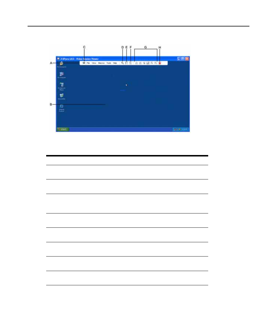 Figure 6.1: video viewer window, Table 6.3: video viewer window areas | APC DIGITAL KVM SWITCHES AP5610 User Manual | Page 97 / 133