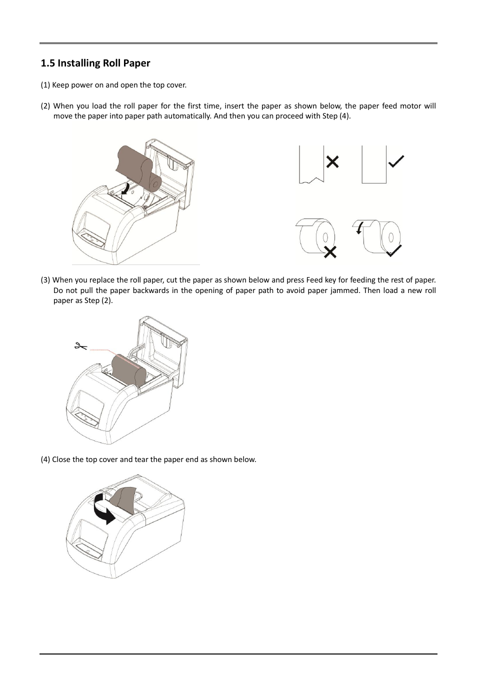 5 installing roll paper | Dascom DM-220 User Guide User Manual | Page 18 / 53