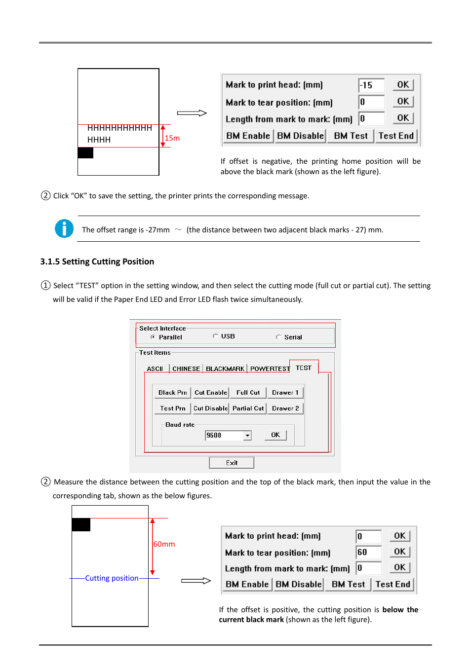 5 setting cutting position | Dascom DM-220 User Guide User Manual | Page 27 / 53