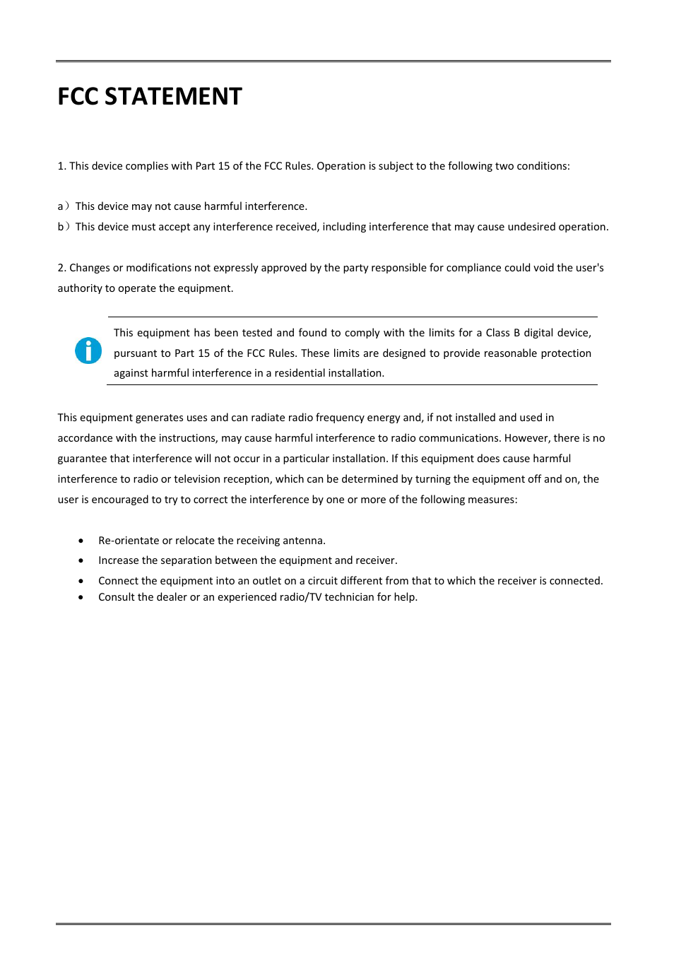 Fcc statement | Dascom DM-220 User Guide User Manual | Page 52 / 53