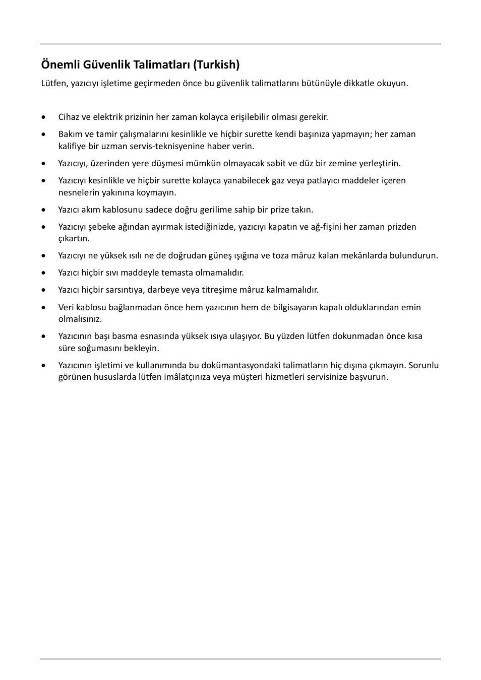 Önemli güvenlik talimatları (turkish) | Dascom DM-220 User Guide User Manual | Page 9 / 53