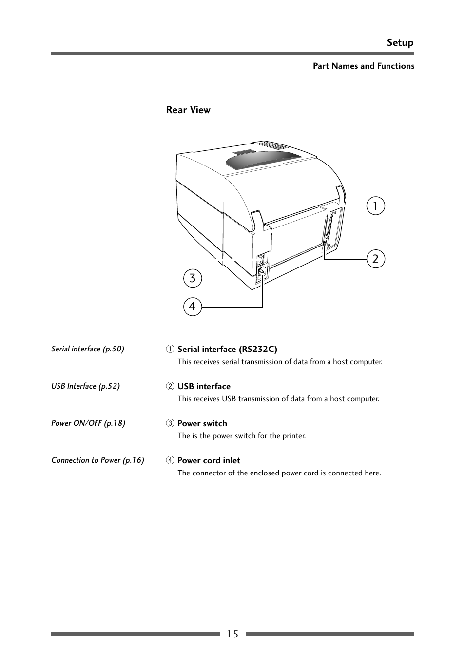 Rear view | Dascom 7106 User Guide User Manual | Page 15 / 56