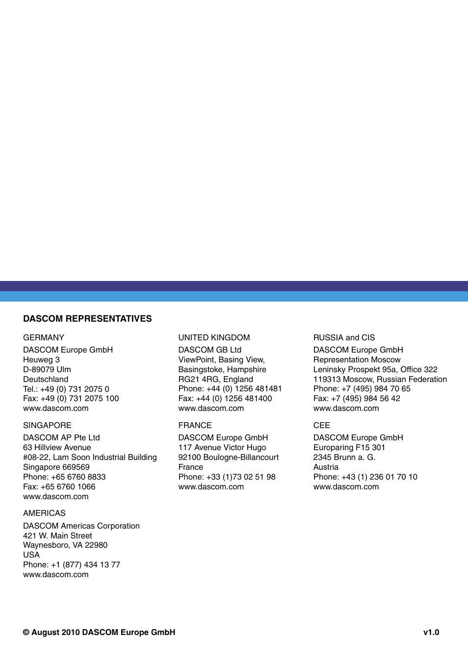 Back cover | Dascom 7106 User Guide User Manual | Page 56 / 56