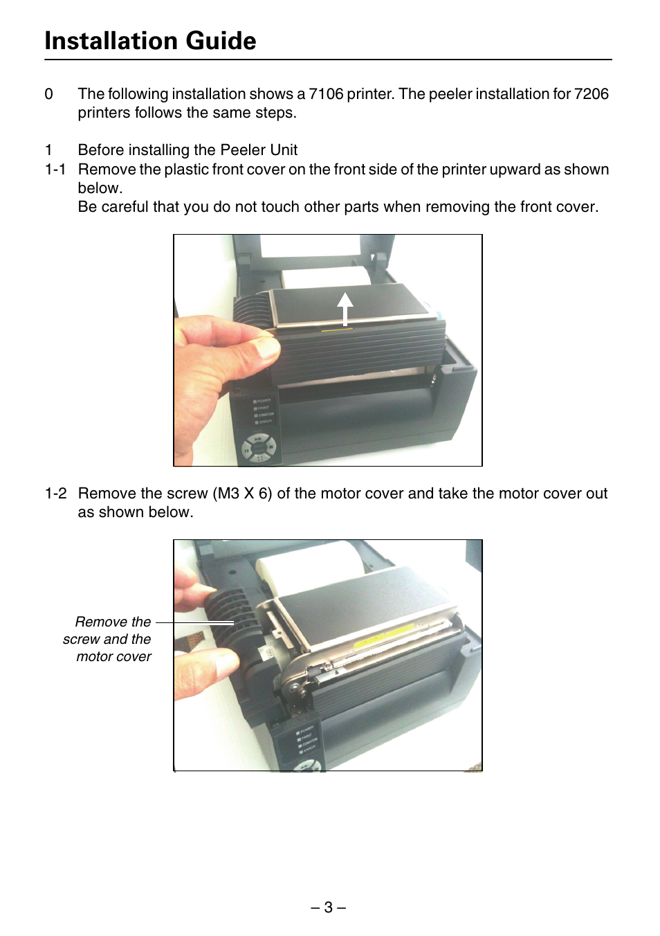 Installation guide | Dascom 7206 Peeler Installation and User Guide User Manual | Page 3 / 14