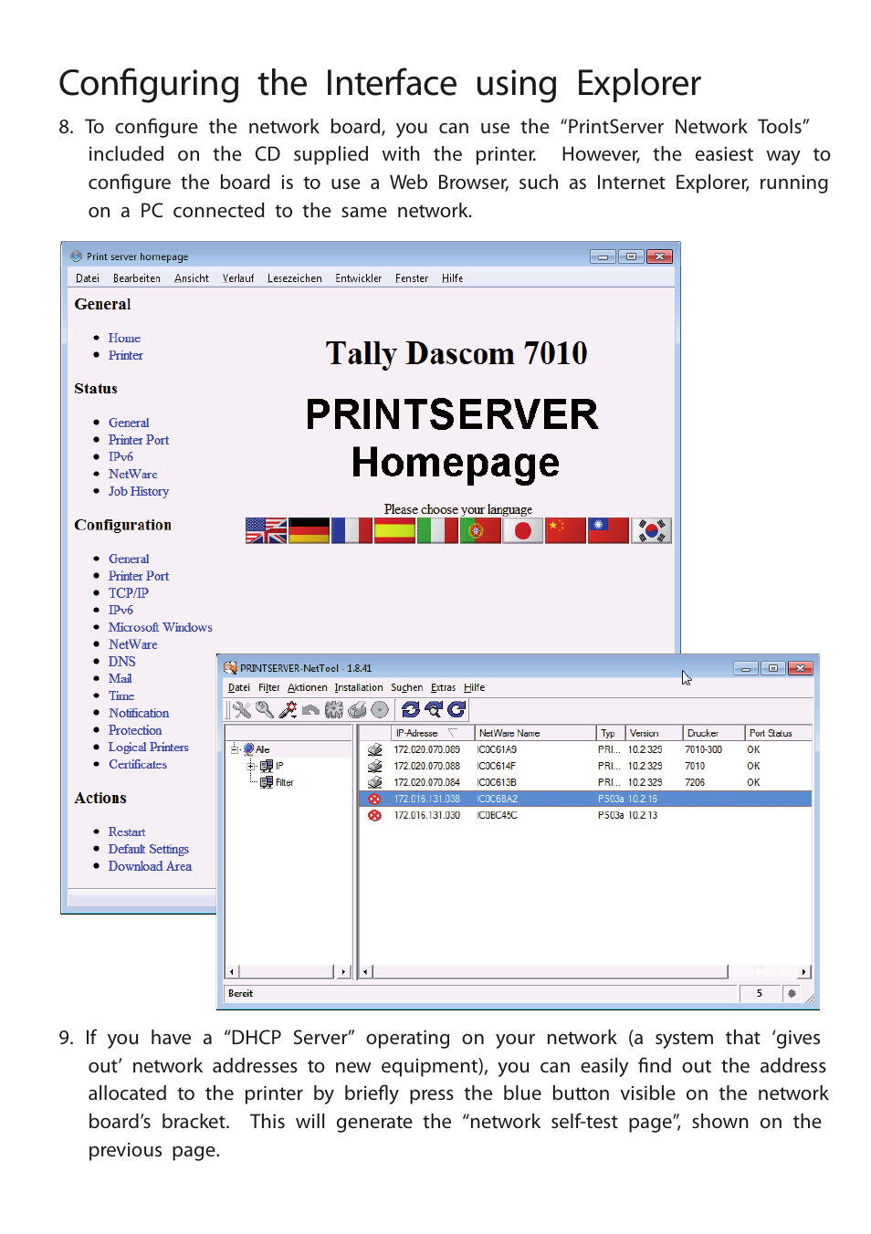 Configuring the interface using explorer | Dascom 7206 Ethernet Installation Guide User Manual | Page 6 / 8