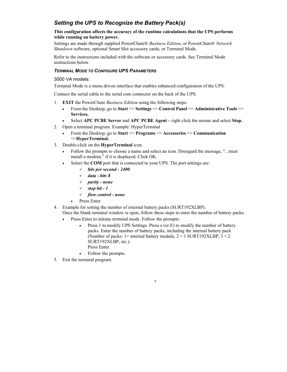 Setting the ups to recognize the battery pack(s) | APC 990-1387A User Manual | Page 11 / 15