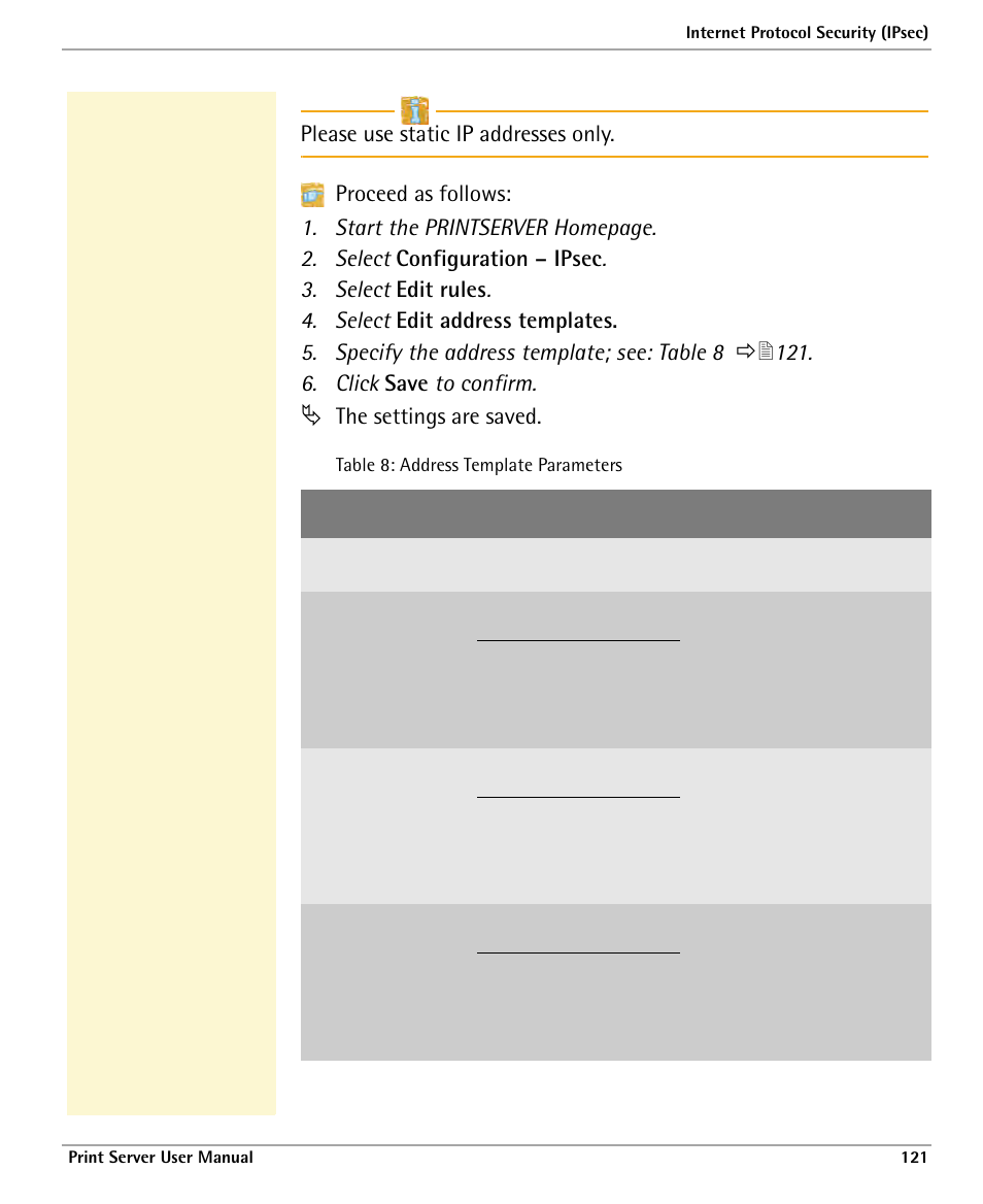 6. click save to confirm, The settings are saved | Dascom 7010 PrintServer Manual User Manual | Page 121 / 238