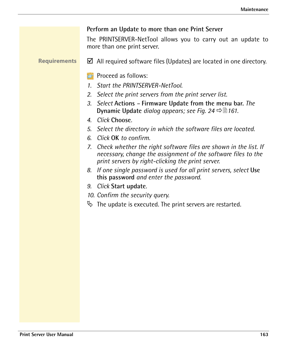 Perform an update to more than one print server | Dascom 7010 PrintServer Manual User Manual | Page 163 / 238