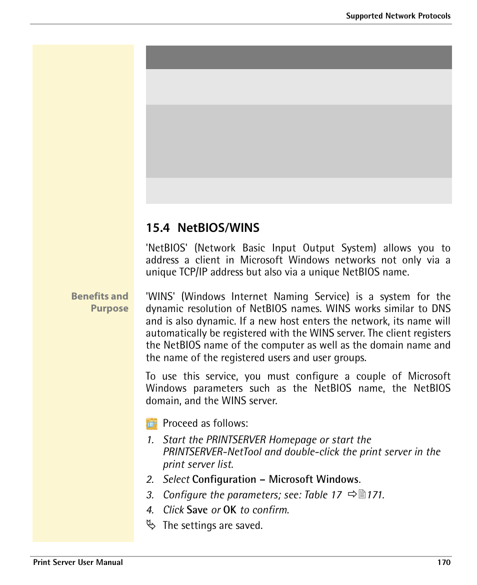 4 netbios/wins, Has been enabled; see, Has been disabled; see | Netbios/wins | Dascom 7010 PrintServer Manual User Manual | Page 170 / 238